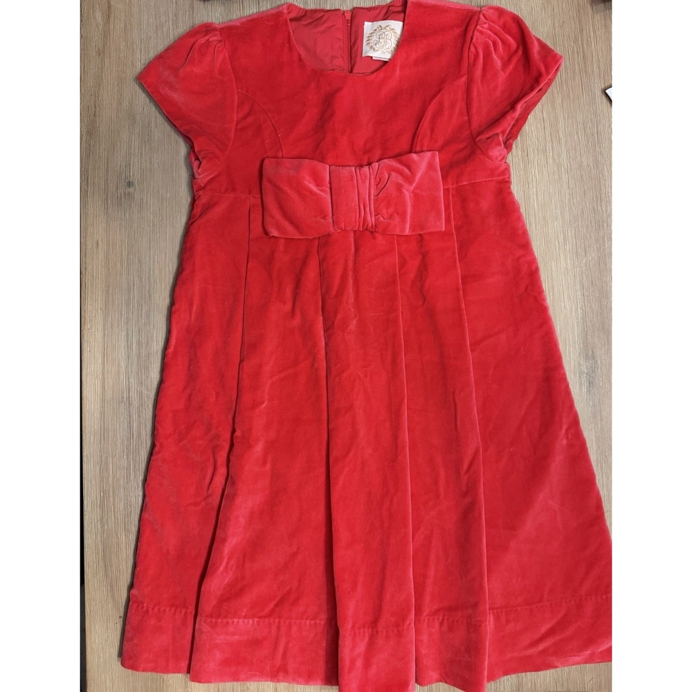 The Beaufort Bonnet Company TBBC Pink Velvet Bow Dress Girls Sz 10